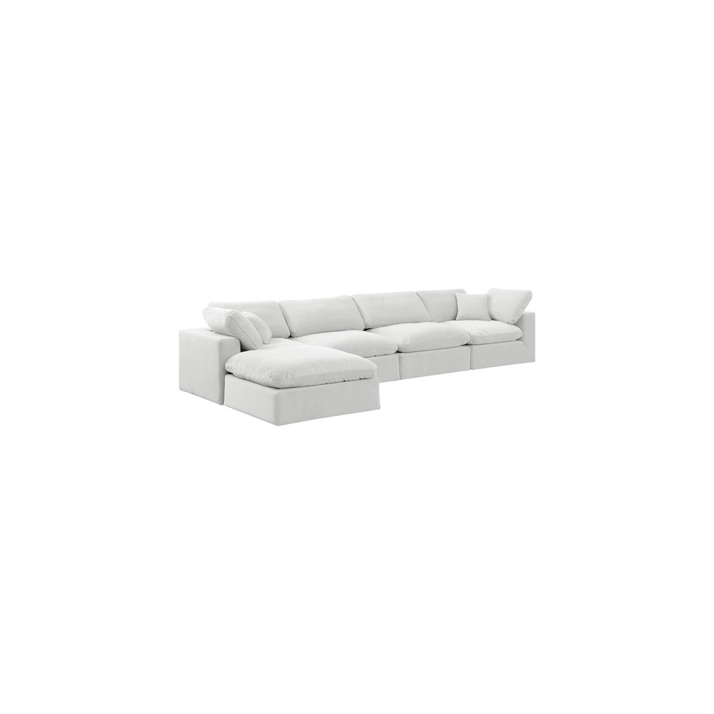Comfy Cream Velvet Modular Sectional. Picture 2