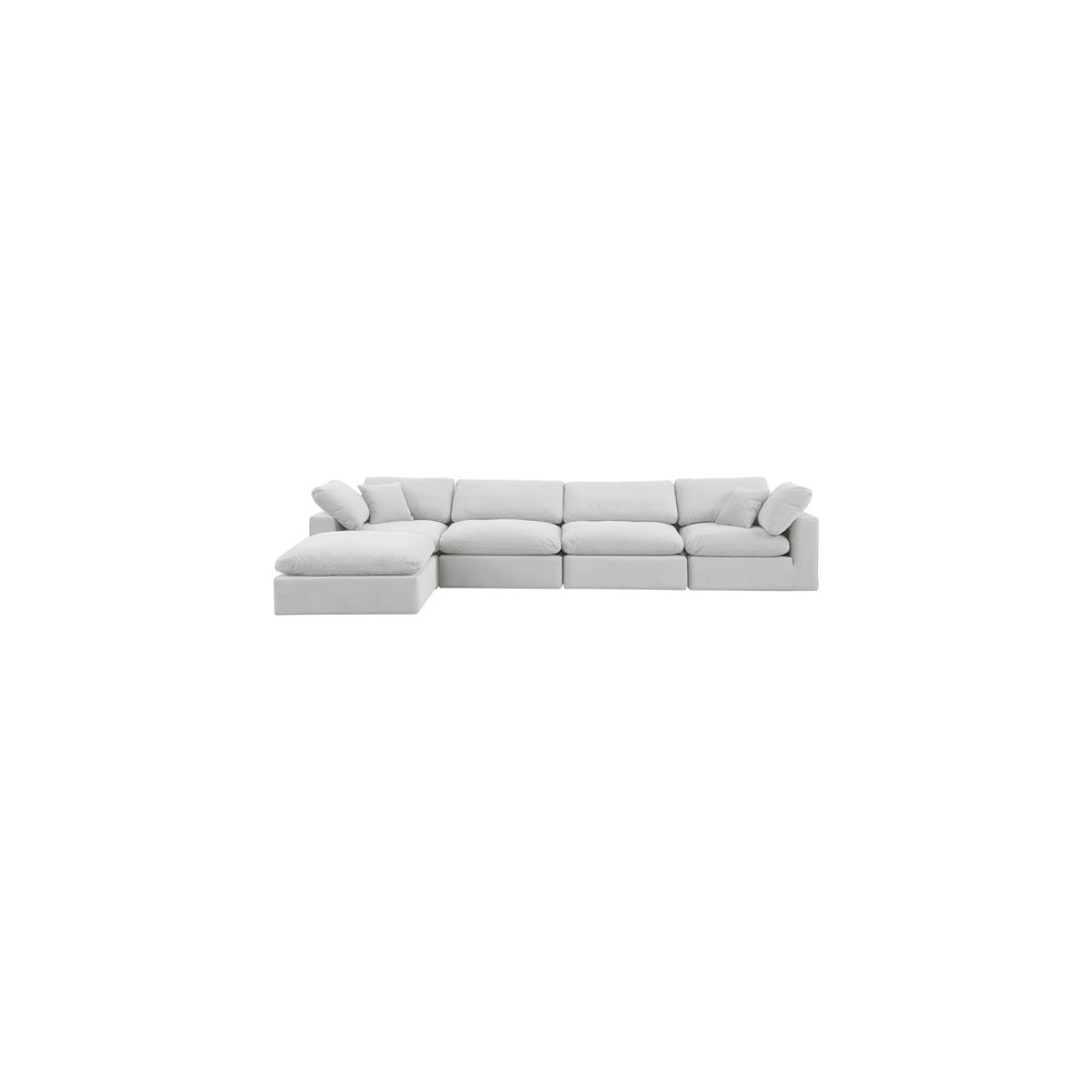 Comfy Cream Velvet Modular Sectional. Picture 7