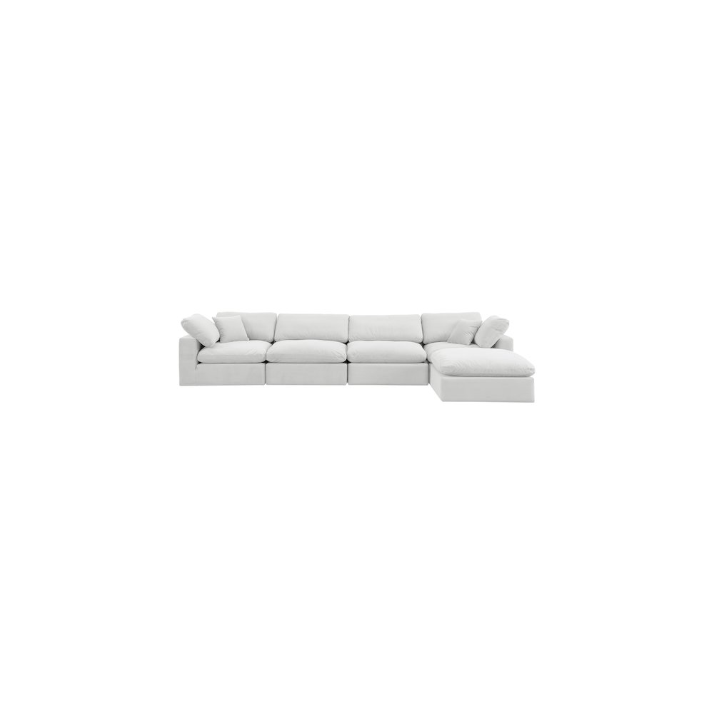 Comfy Cream Velvet Modular Sectional. Picture 8