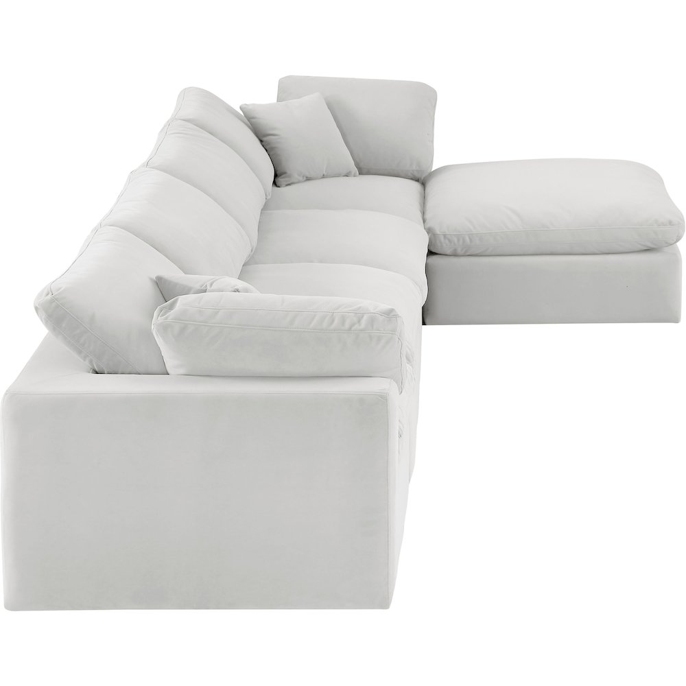 Comfy Cream Velvet Modular Sectional. Picture 9