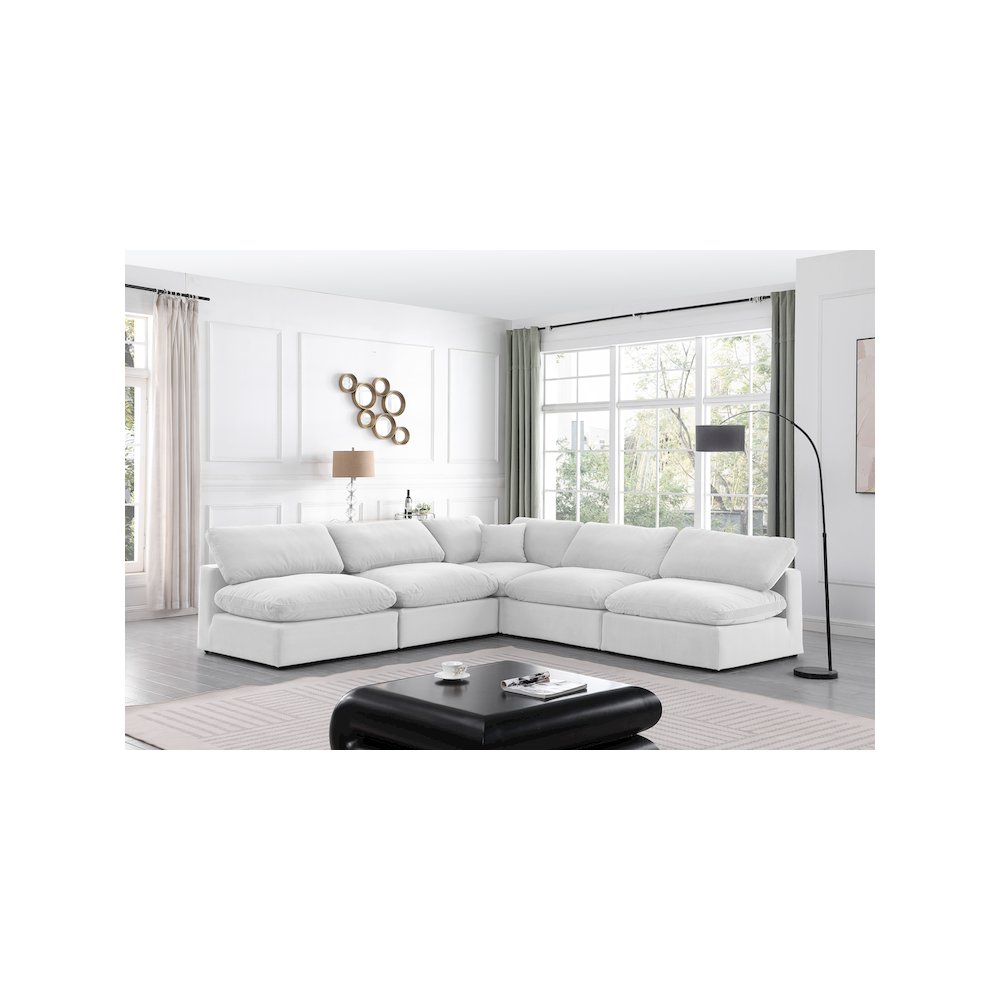 Comfy Cream Velvet Modular Sectional. Picture 2