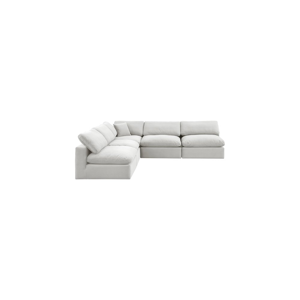 Comfy Cream Velvet Modular Sectional. Picture 5