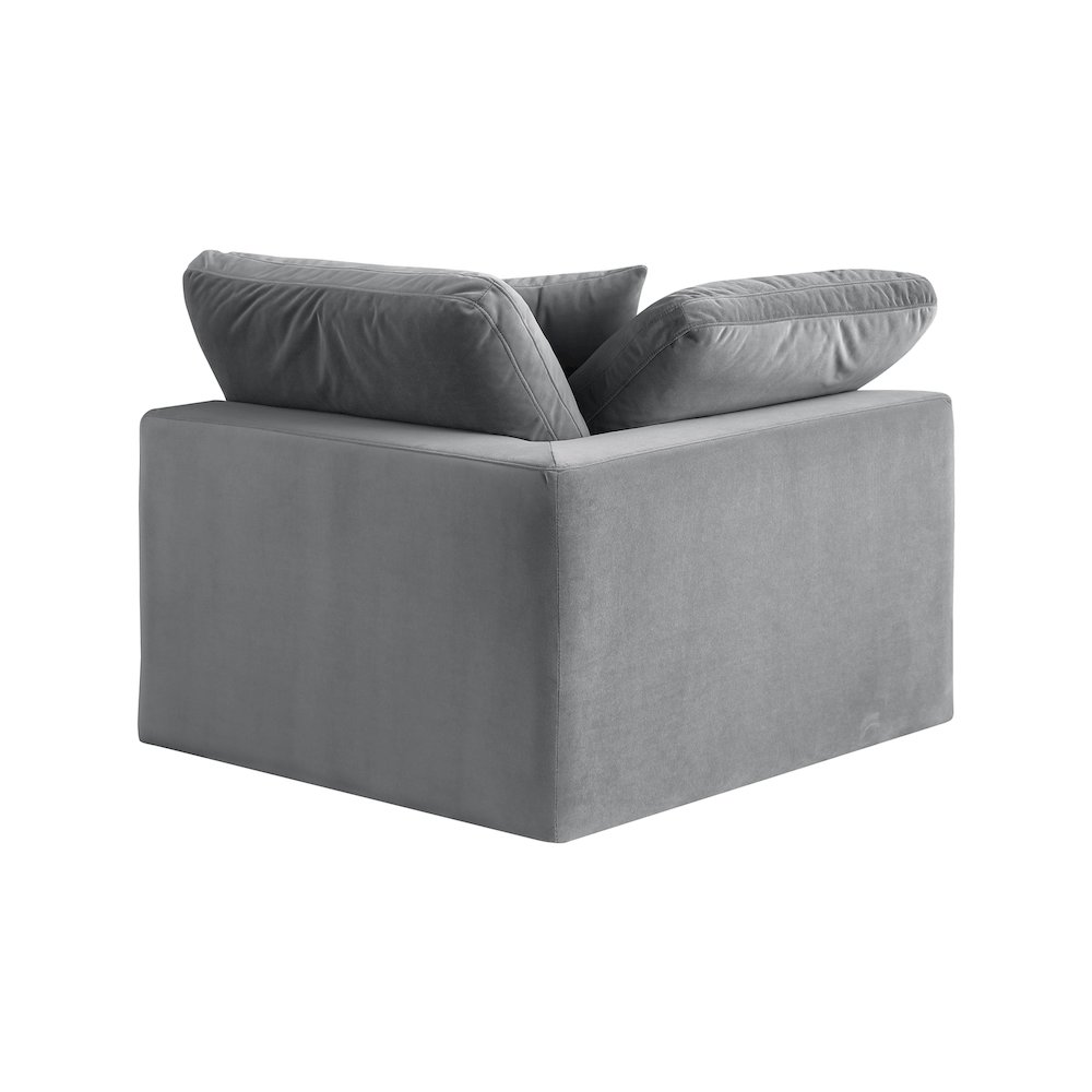 Comfy Grey Velvet Modular Corner Chair. Picture 3