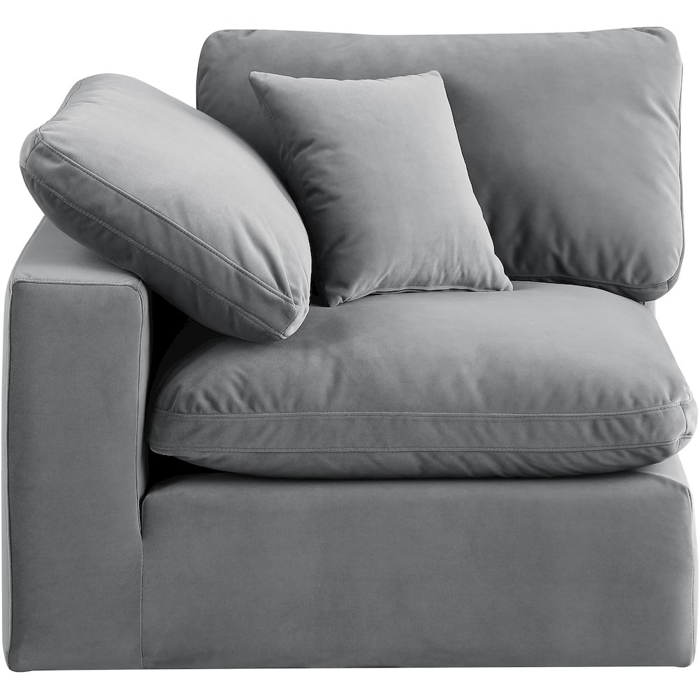 Comfy Grey Velvet Modular Corner Chair. Picture 4