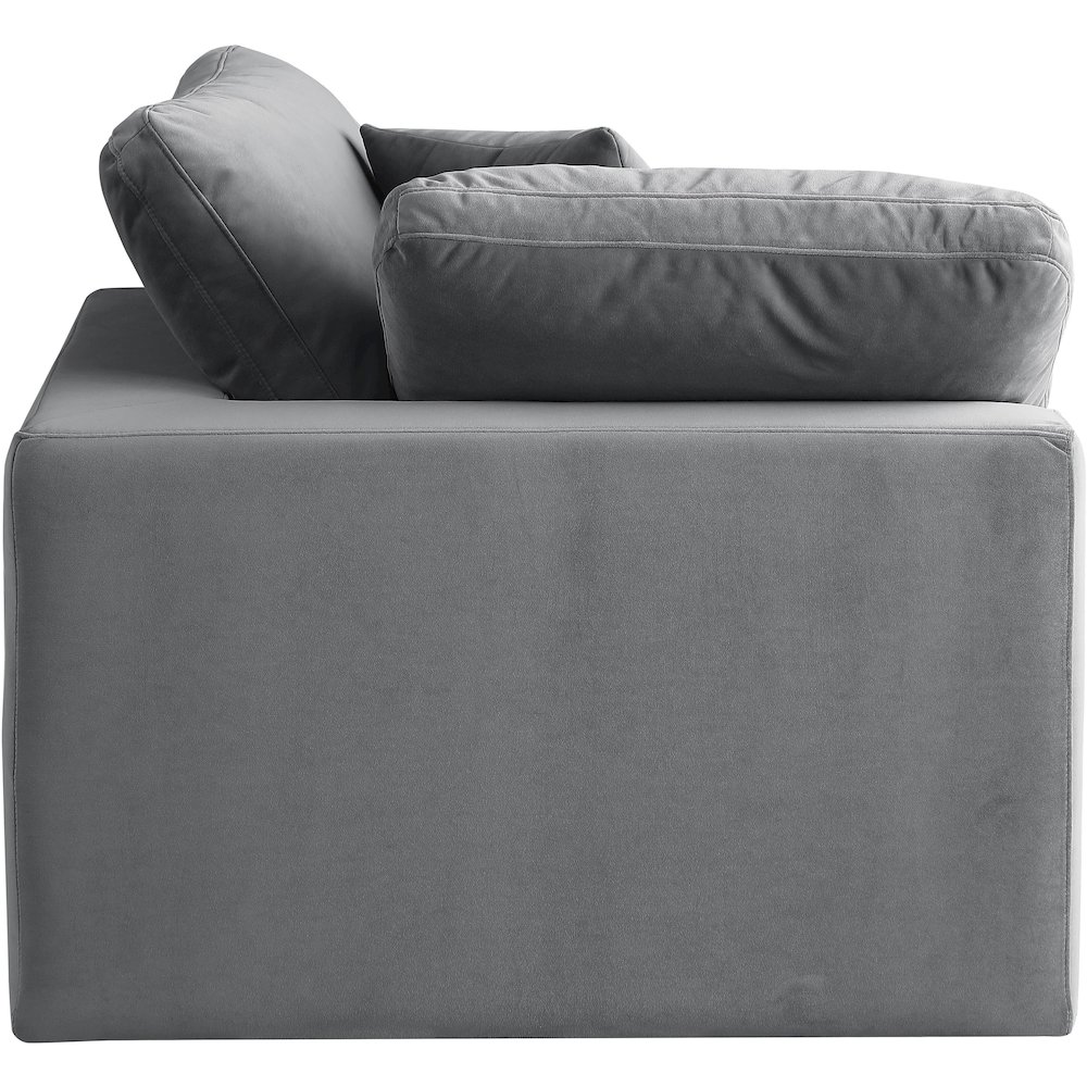 Comfy Grey Velvet Modular Corner Chair. Picture 5