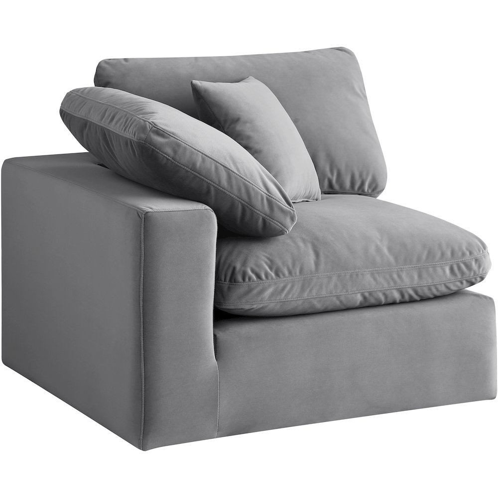 Comfy Grey Velvet Modular Corner Chair. Picture 7