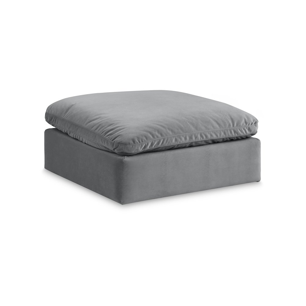 Comfy Grey Velvet Modular Ottoman. Picture 1