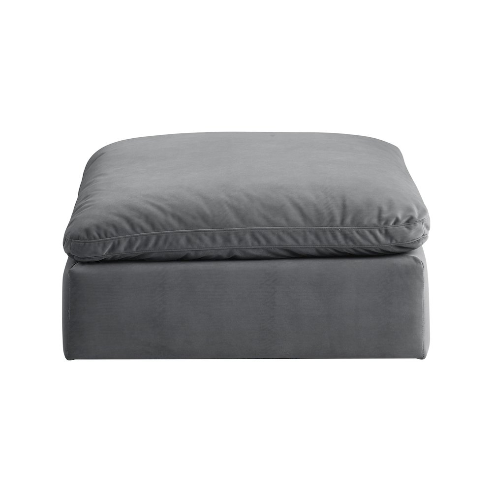 Comfy Grey Velvet Modular Ottoman. Picture 3