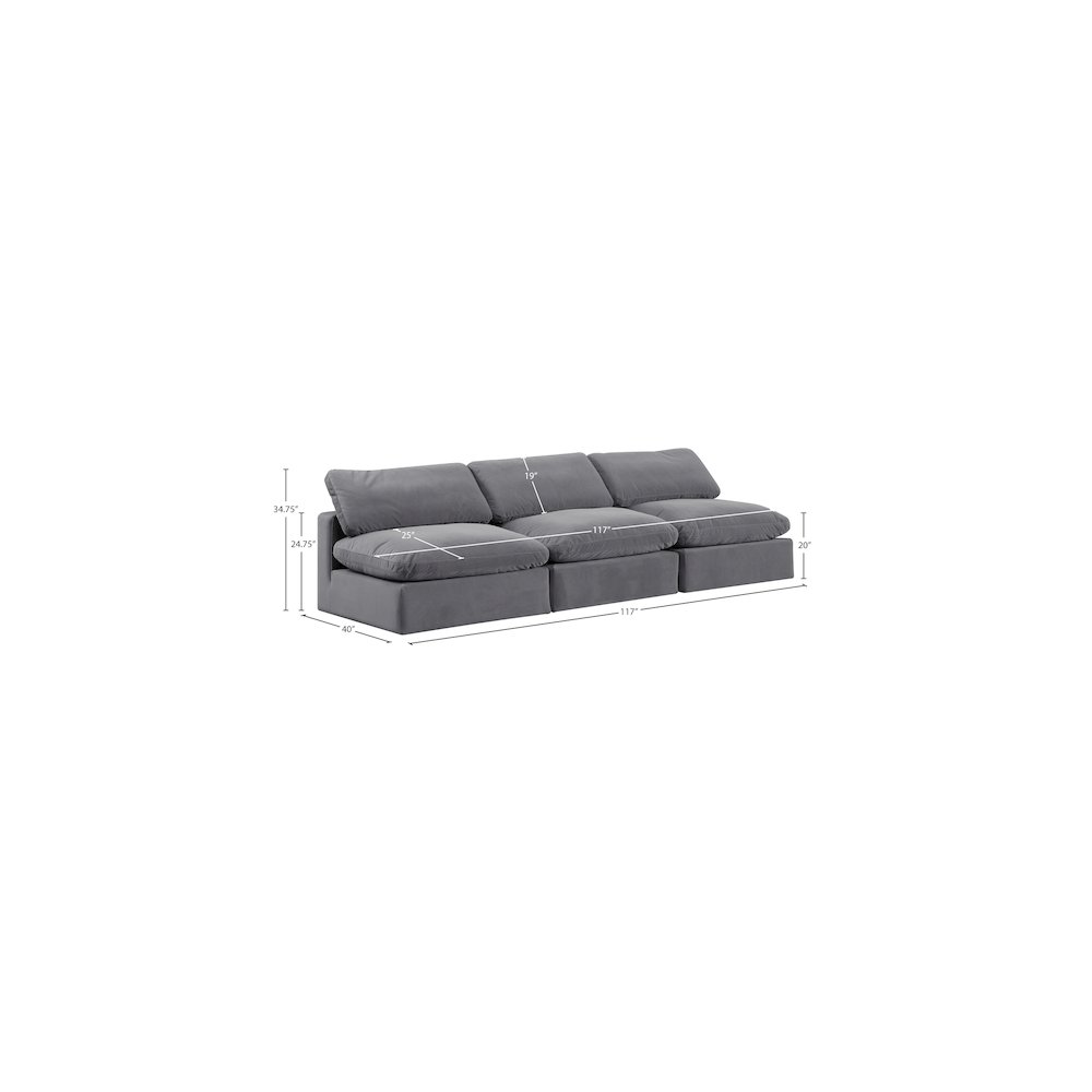 Comfy Grey Velvet Modular Sofa. Picture 9