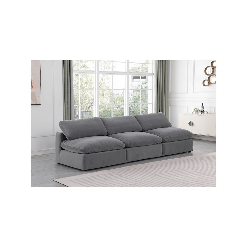 Comfy Grey Velvet Modular Sofa. Picture 2