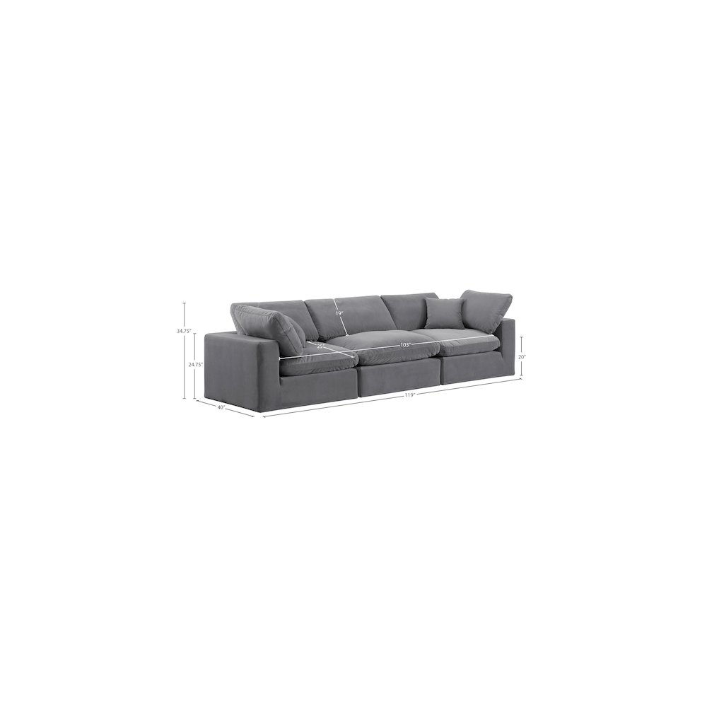 Comfy Grey Velvet Modular Sofa. Picture 10