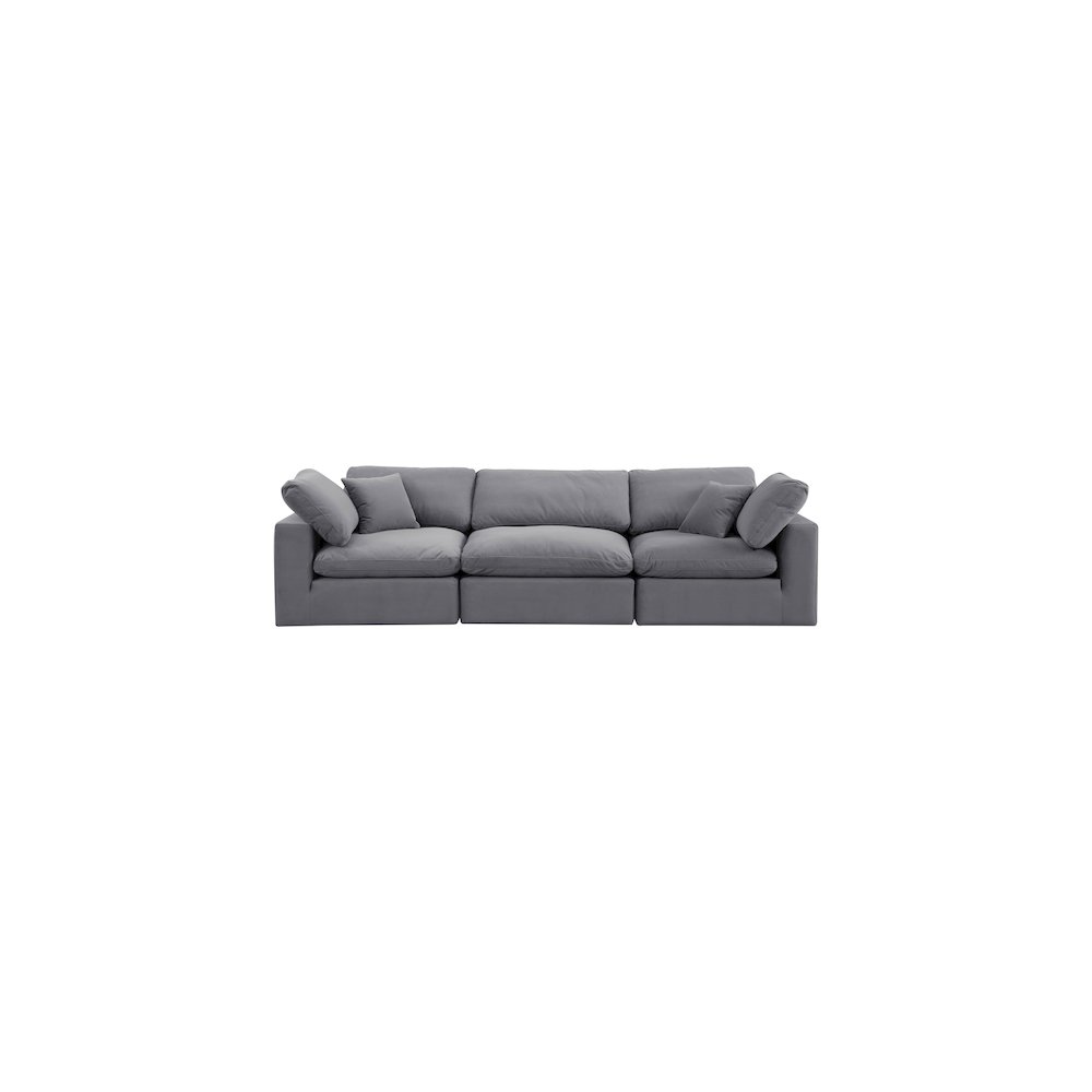 Comfy Grey Velvet Modular Sofa. Picture 4