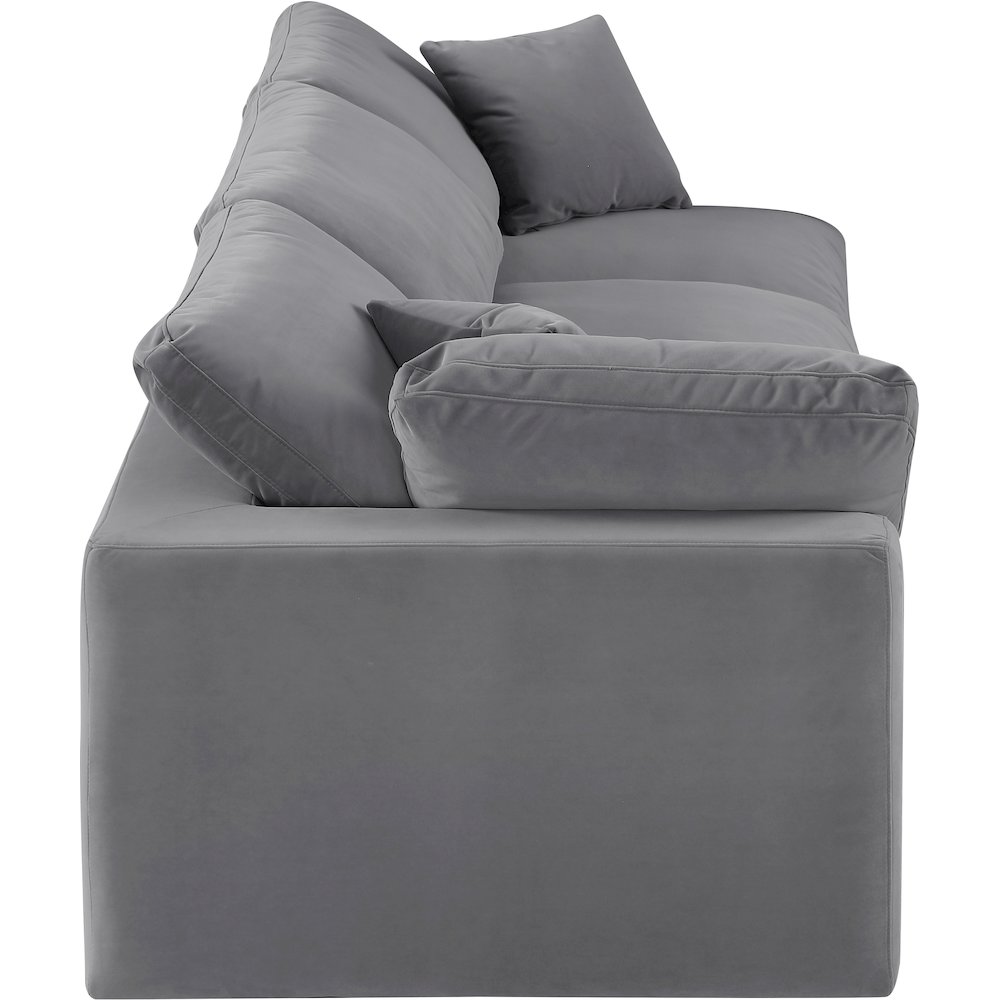 Comfy Grey Velvet Modular Sofa. Picture 5
