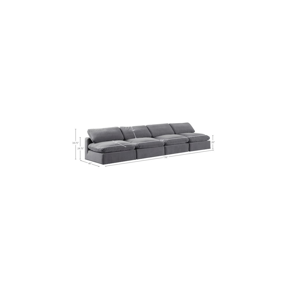 Comfy Grey Velvet Modular Sofa. Picture 9