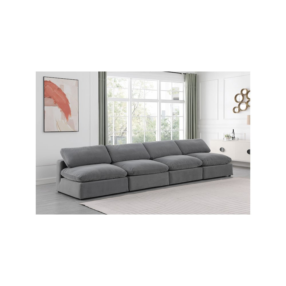 Comfy Grey Velvet Modular Sofa. Picture 2