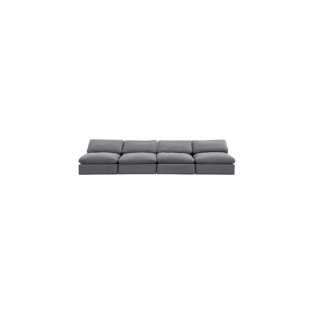 Comfy Grey Velvet Modular Sofa. Picture 4