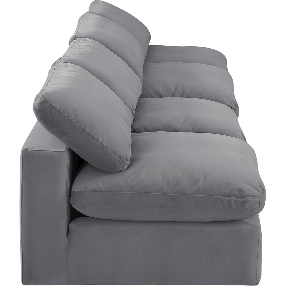 Comfy Grey Velvet Modular Sofa. Picture 5
