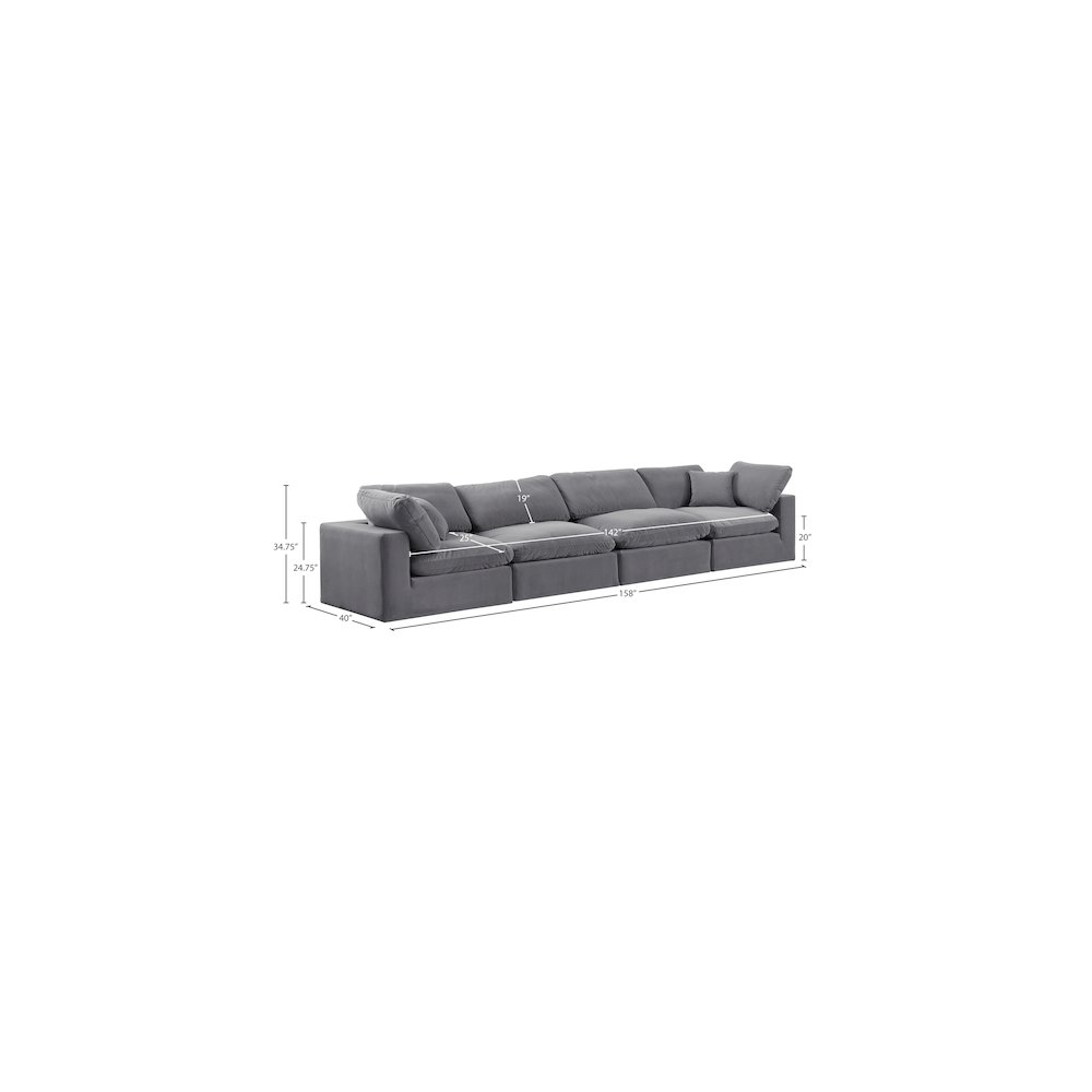 Comfy Grey Velvet Modular Sofa. Picture 10