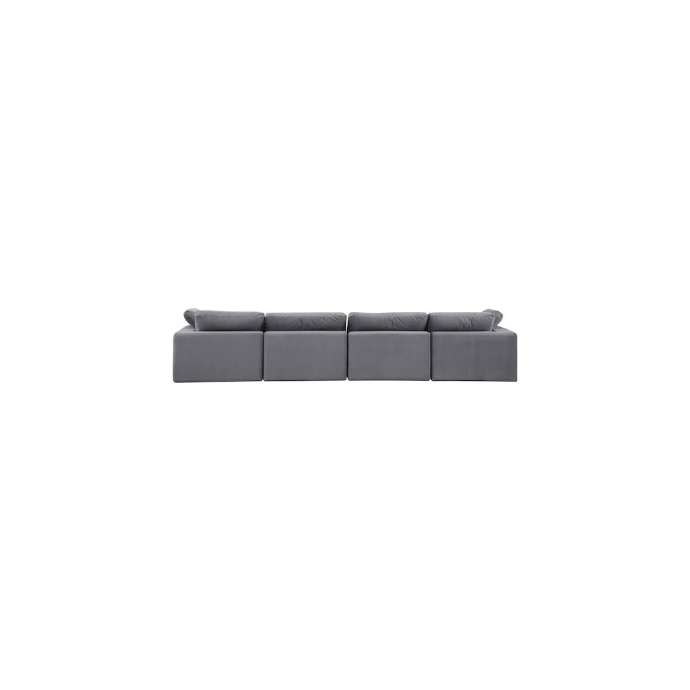 Comfy Grey Velvet Modular Sofa. Picture 3
