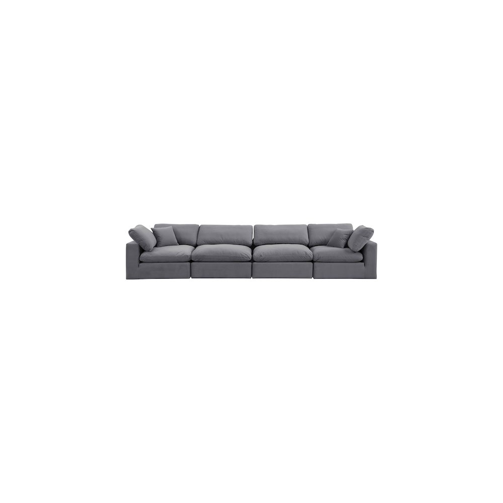 Comfy Grey Velvet Modular Sofa. Picture 4