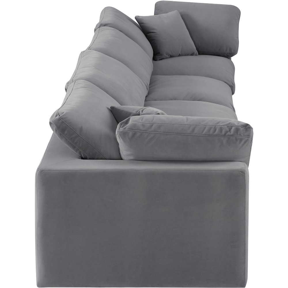 Comfy Grey Velvet Modular Sofa. Picture 5