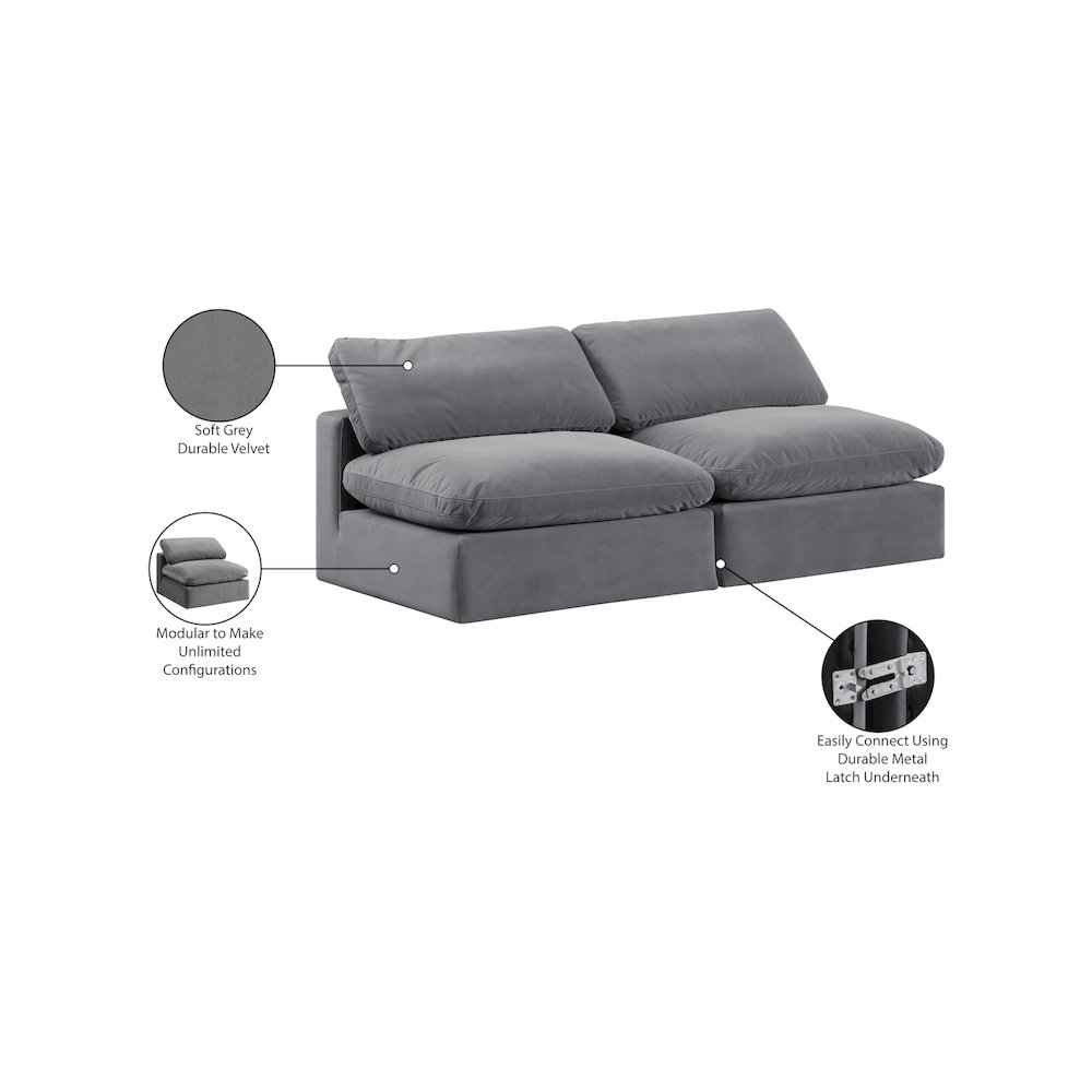 Comfy Grey Velvet Modular Sofa. Picture 10