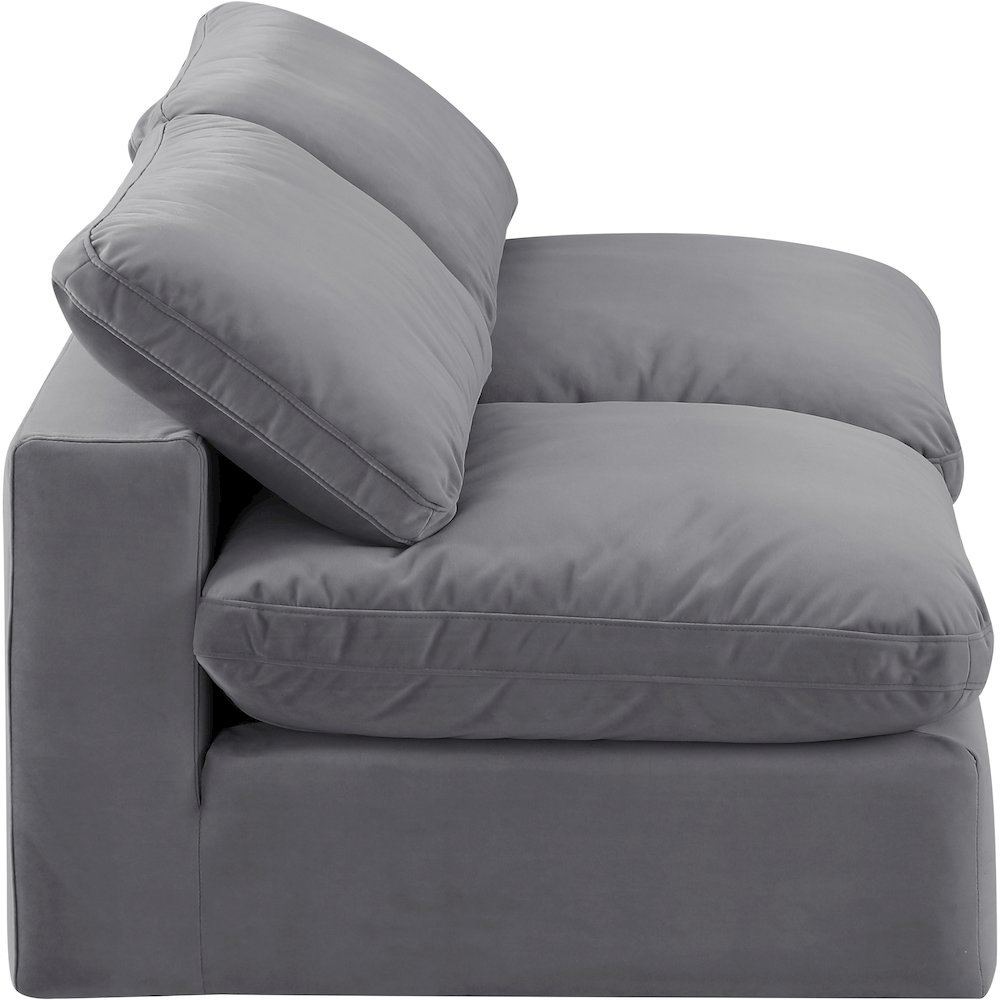Comfy Grey Velvet Modular Sofa. Picture 5