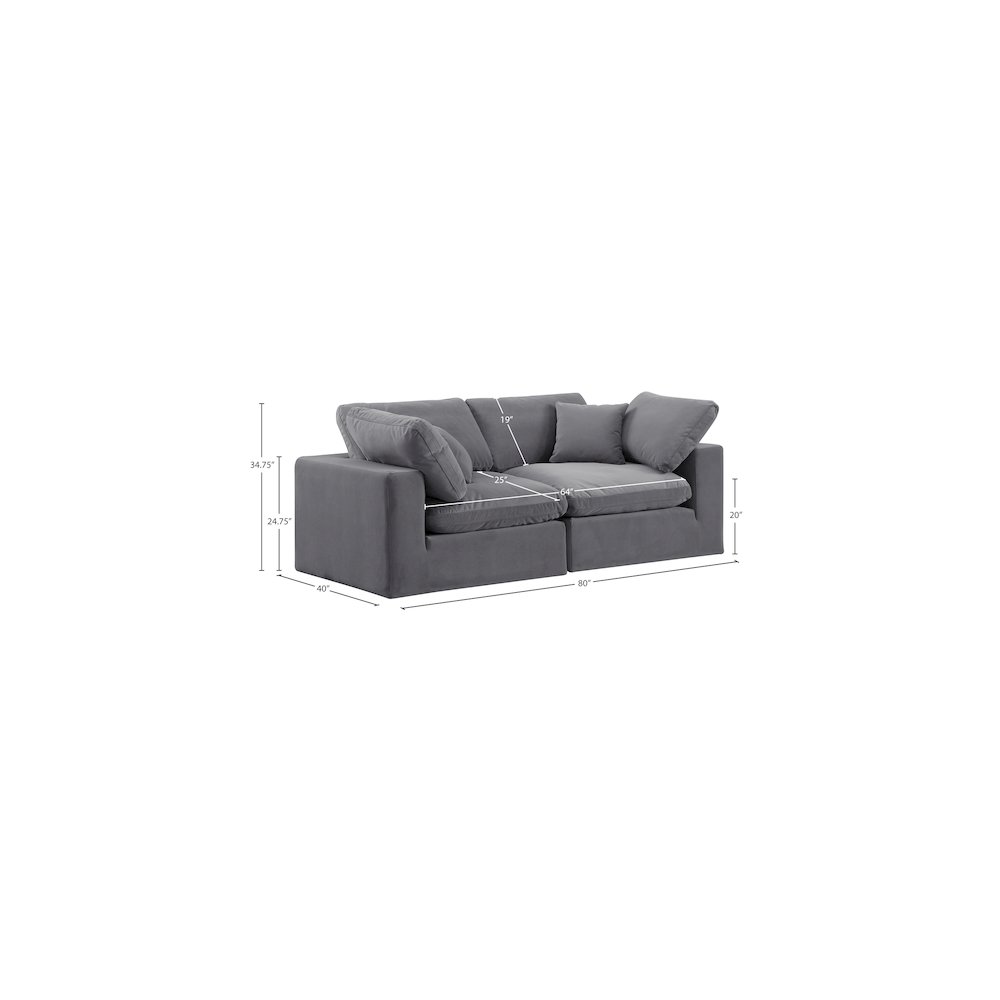 Comfy Grey Velvet Modular Sofa. Picture 10