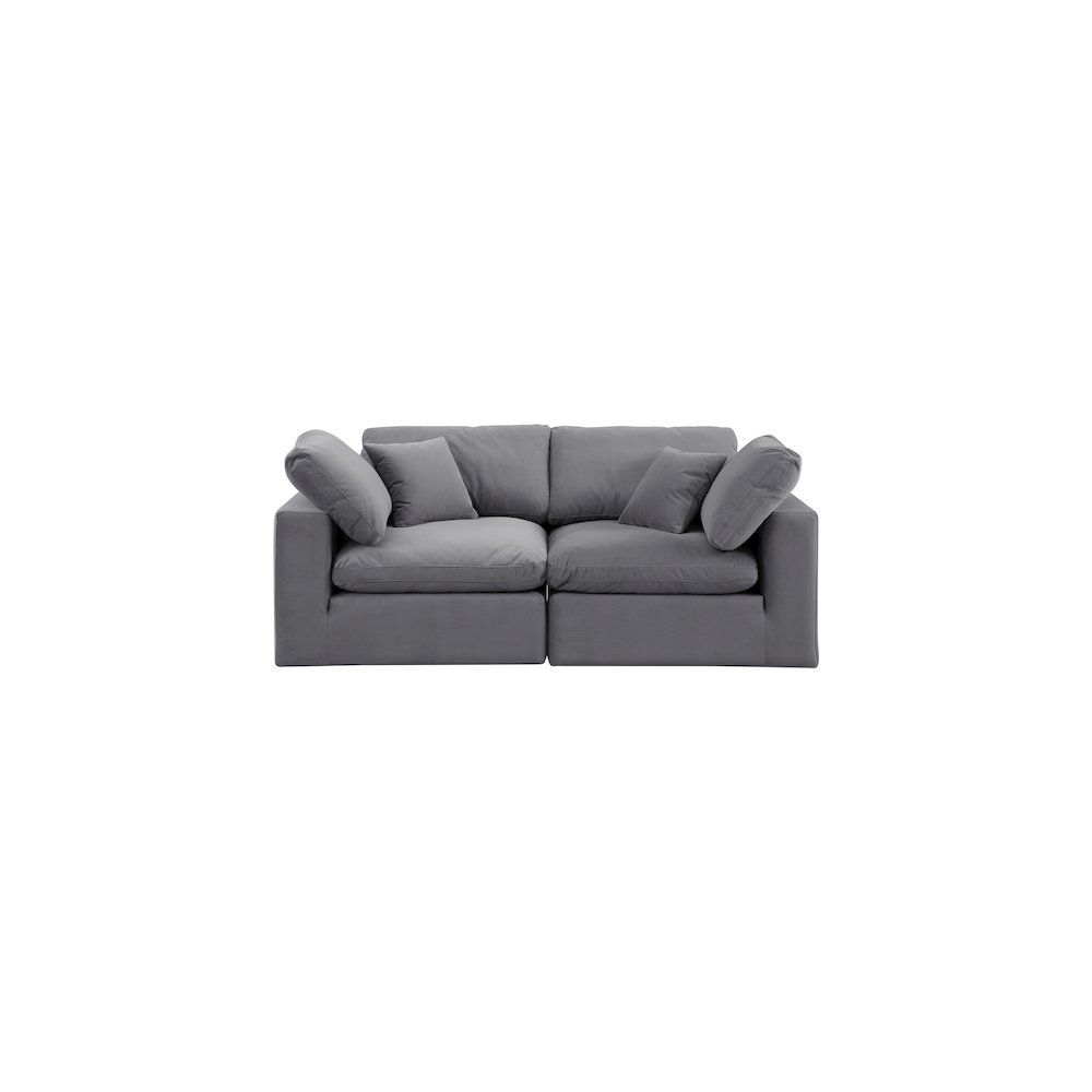 Comfy Grey Velvet Modular Sofa. Picture 4