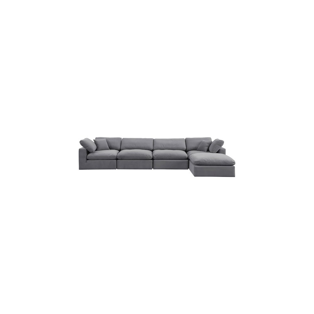 Comfy Grey Velvet Modular Sectional. Picture 10