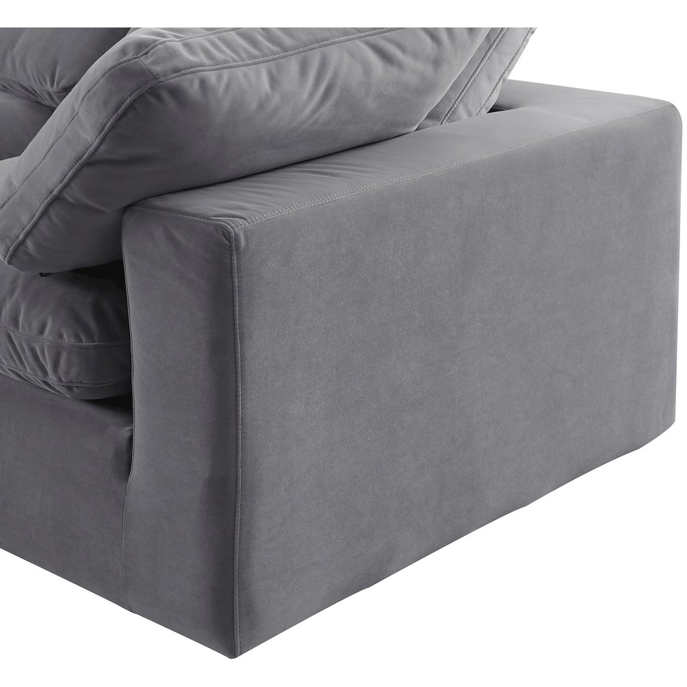 Comfy Grey Velvet Modular Sectional. Picture 12