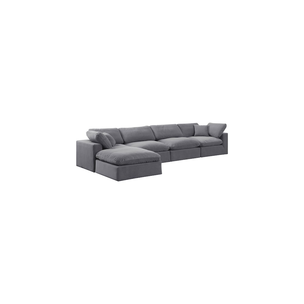Comfy Grey Velvet Modular Sectional. Picture 2