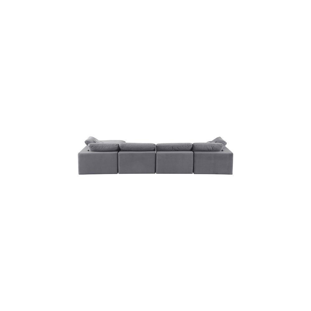 Comfy Grey Velvet Modular Sectional. Picture 5