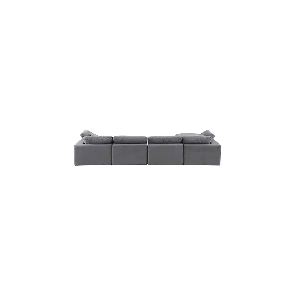 Comfy Grey Velvet Modular Sectional. Picture 6
