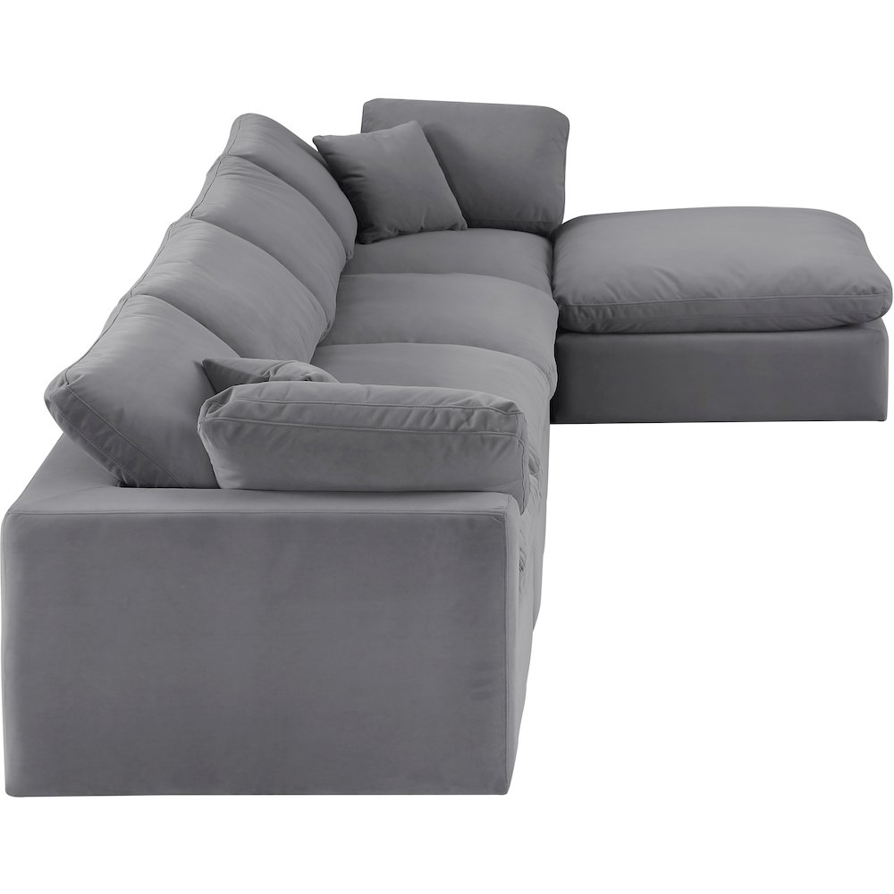 Comfy Grey Velvet Modular Sectional. Picture 7