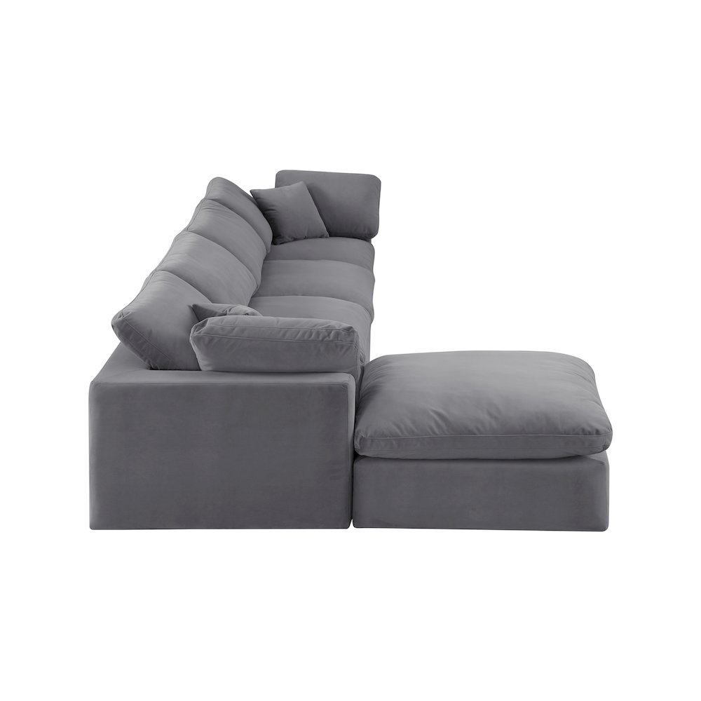 Comfy Grey Velvet Modular Sectional. Picture 8