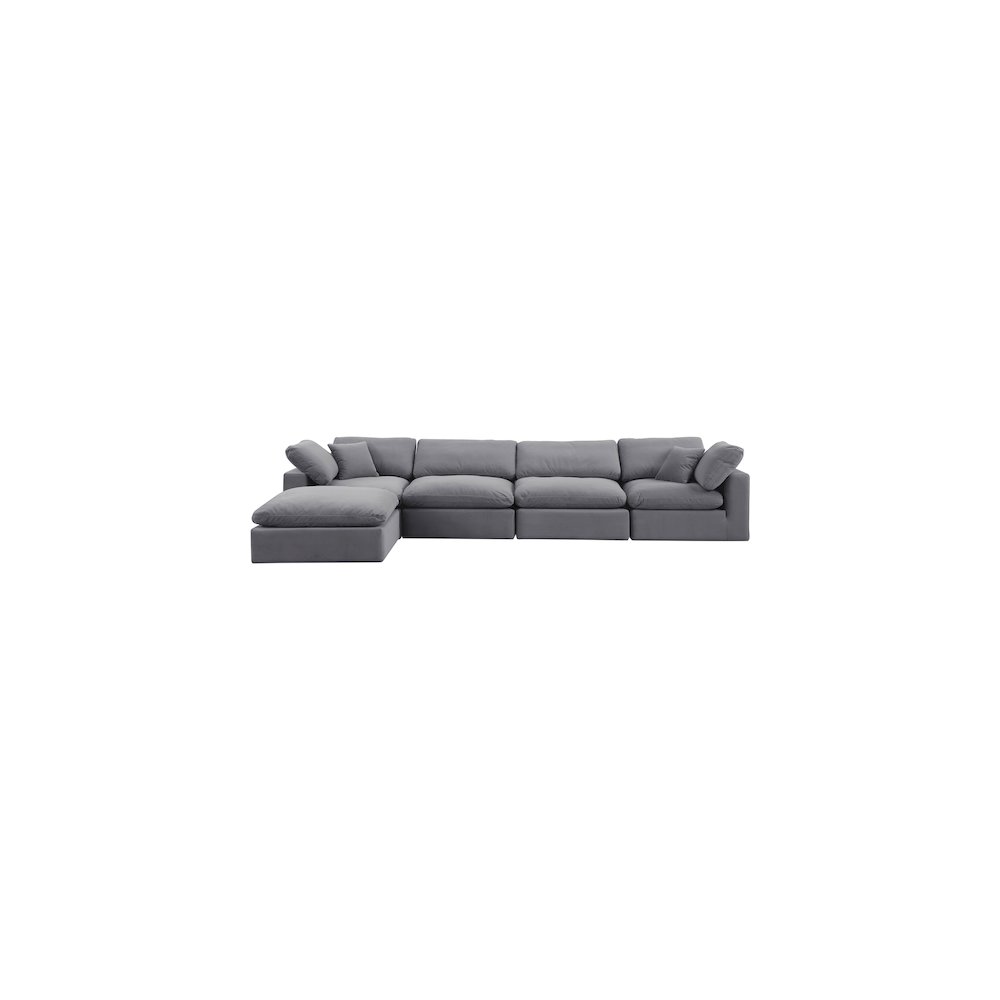 Comfy Grey Velvet Modular Sectional. Picture 9