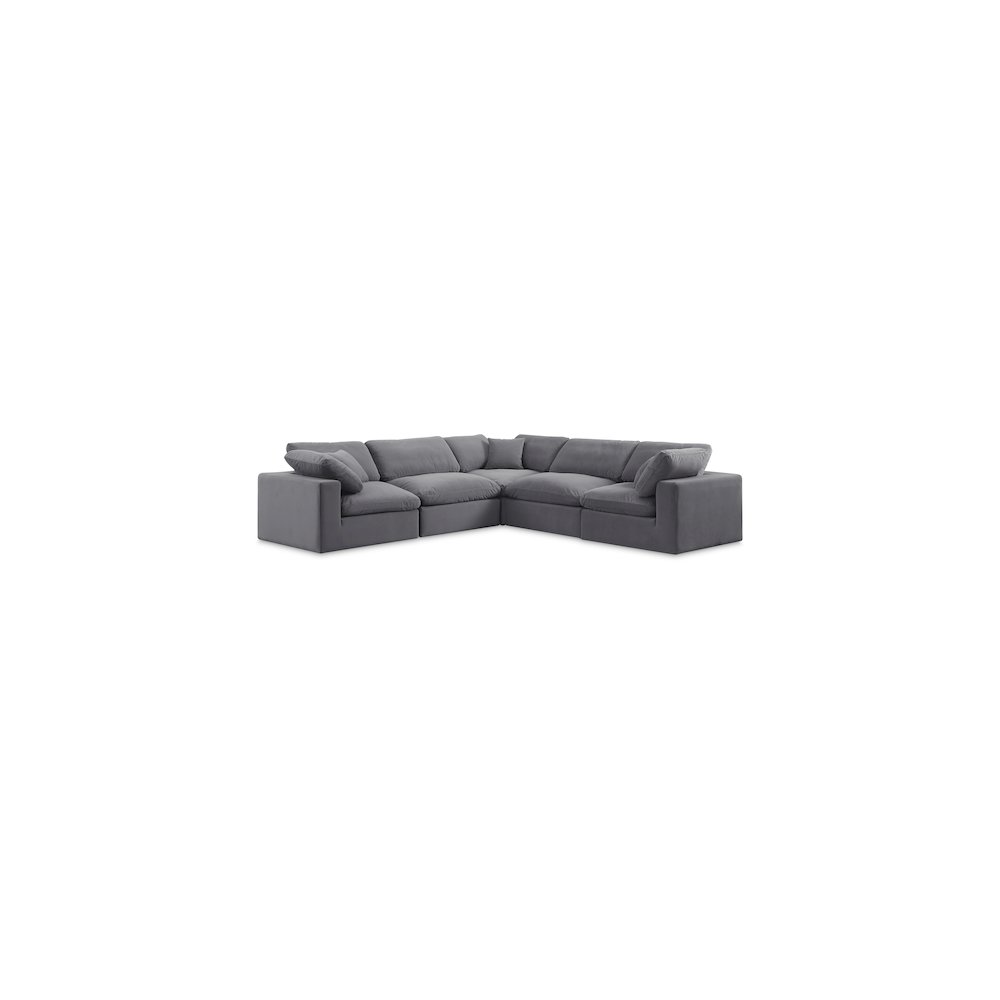 Comfy Grey Velvet Modular Sectional. Picture 1