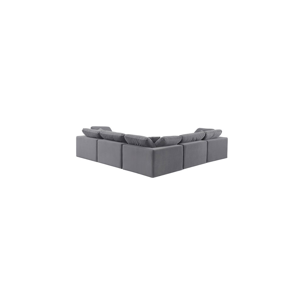 Comfy Grey Velvet Modular Sectional. Picture 3