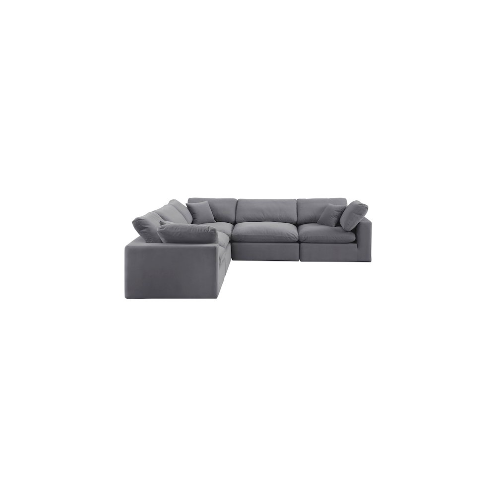 Comfy Grey Velvet Modular Sectional. Picture 4
