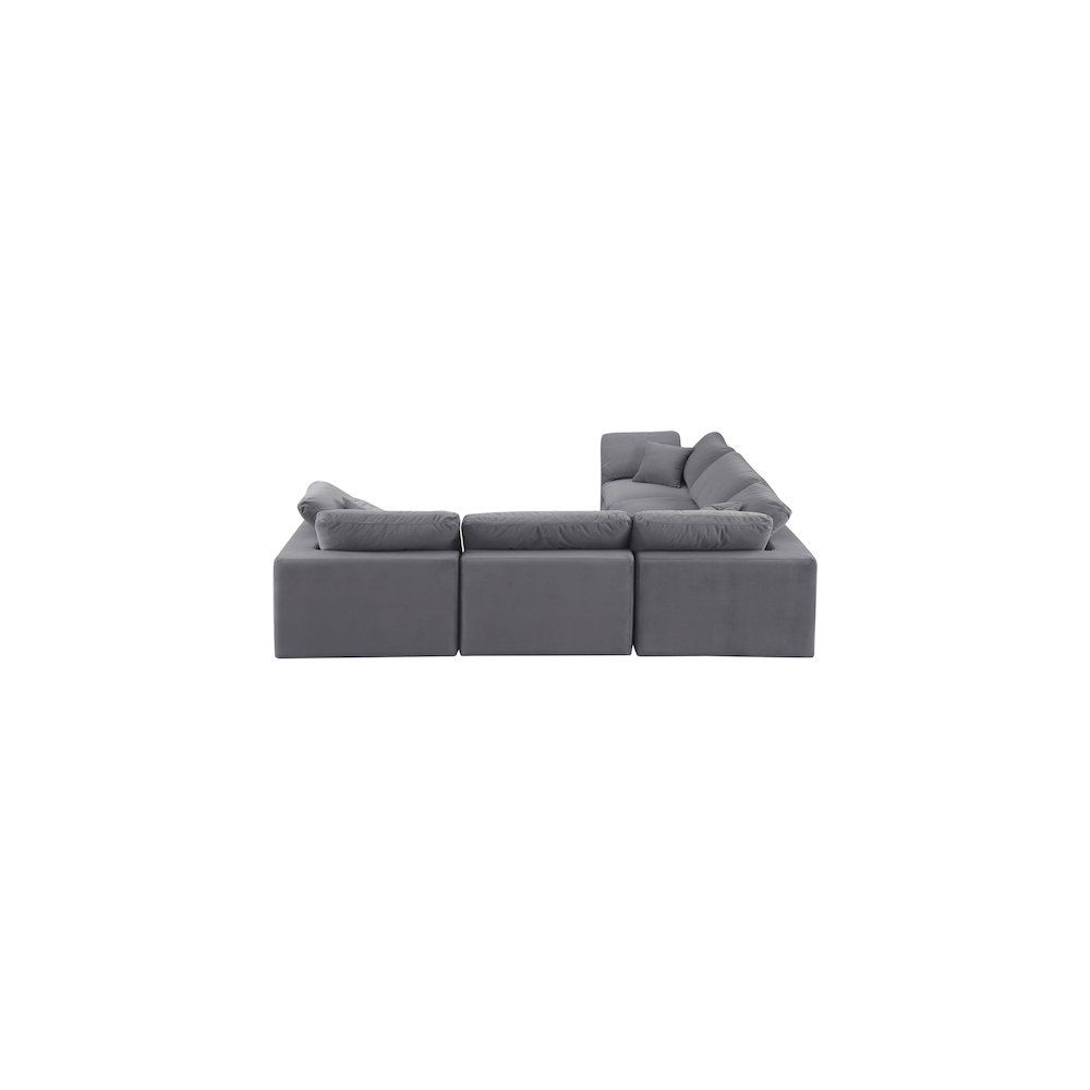 Comfy Grey Velvet Modular Sectional. Picture 5