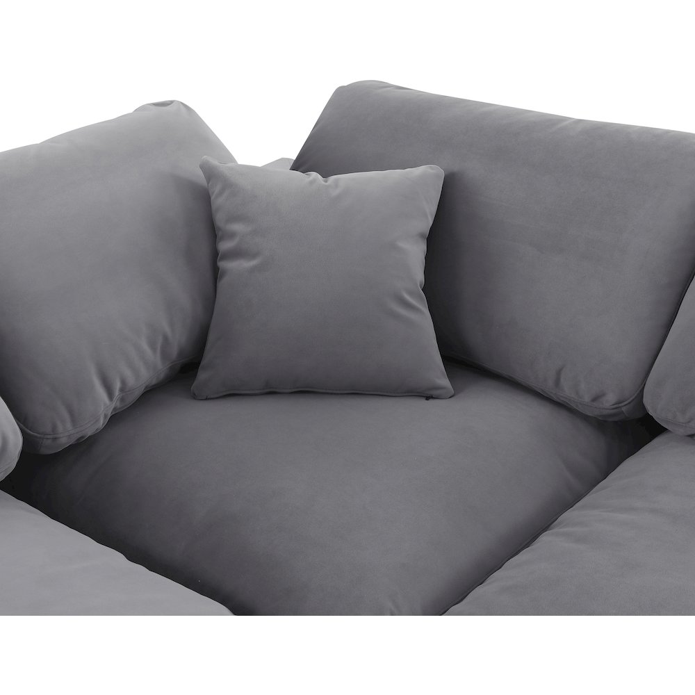 Comfy Grey Velvet Modular Sectional. Picture 8