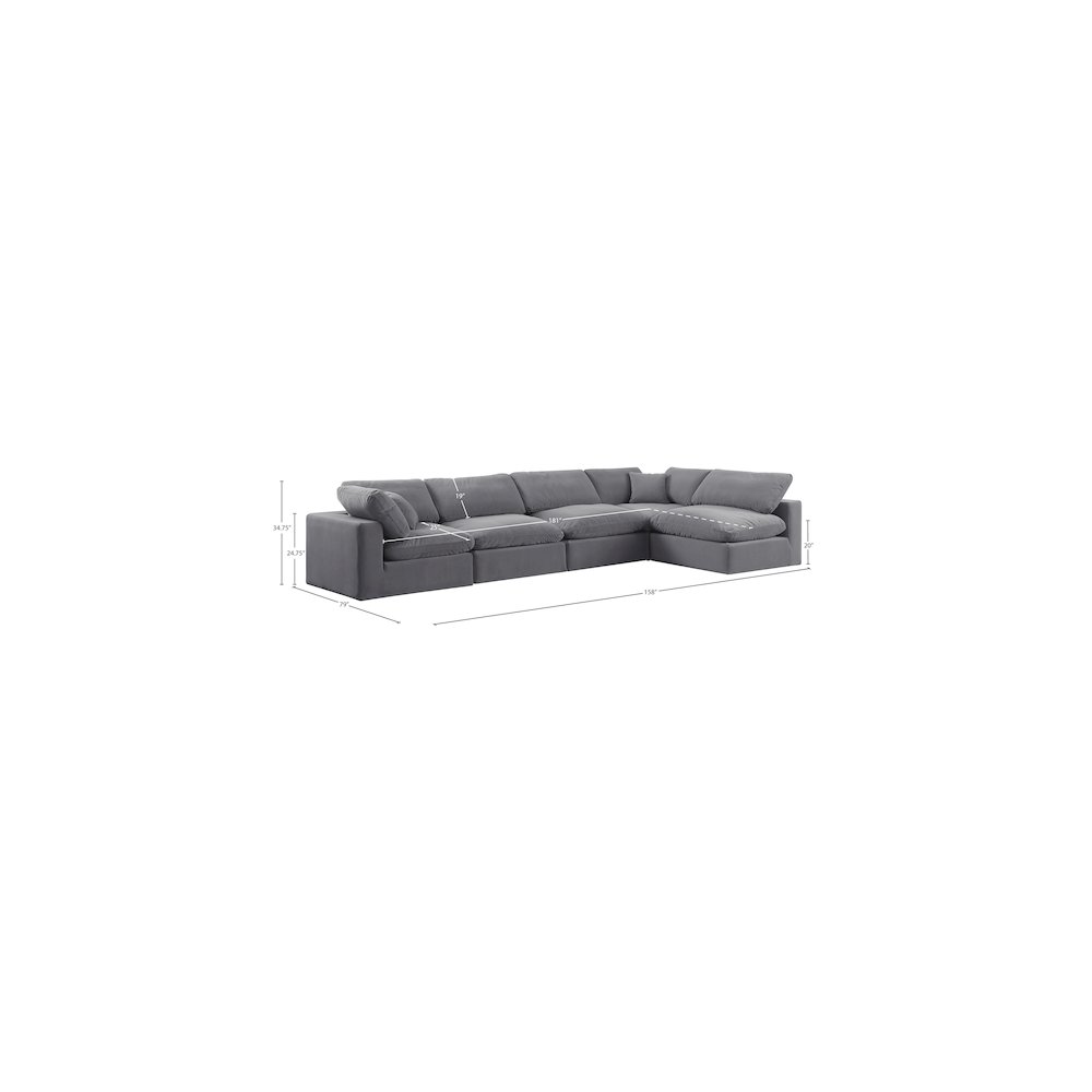 Comfy Grey Velvet Modular Sectional. Picture 15