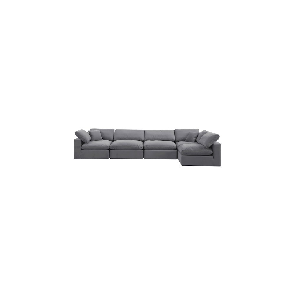 Comfy Grey Velvet Modular Sectional. Picture 10