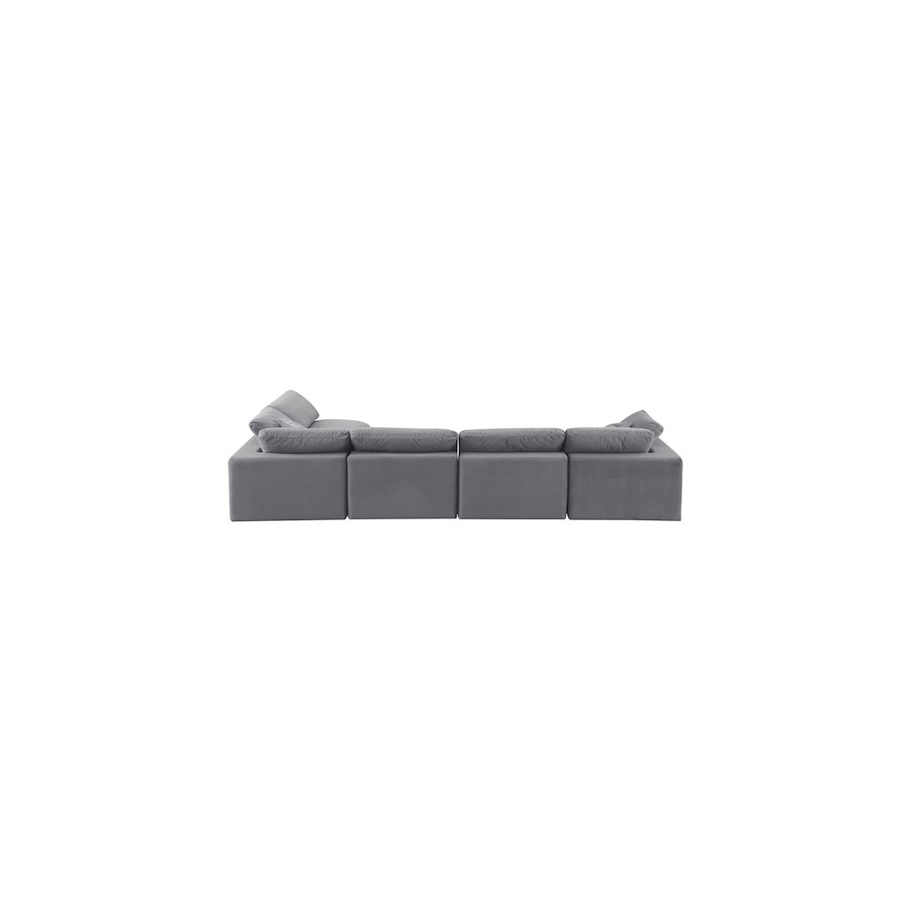 Comfy Grey Velvet Modular Sectional. Picture 5