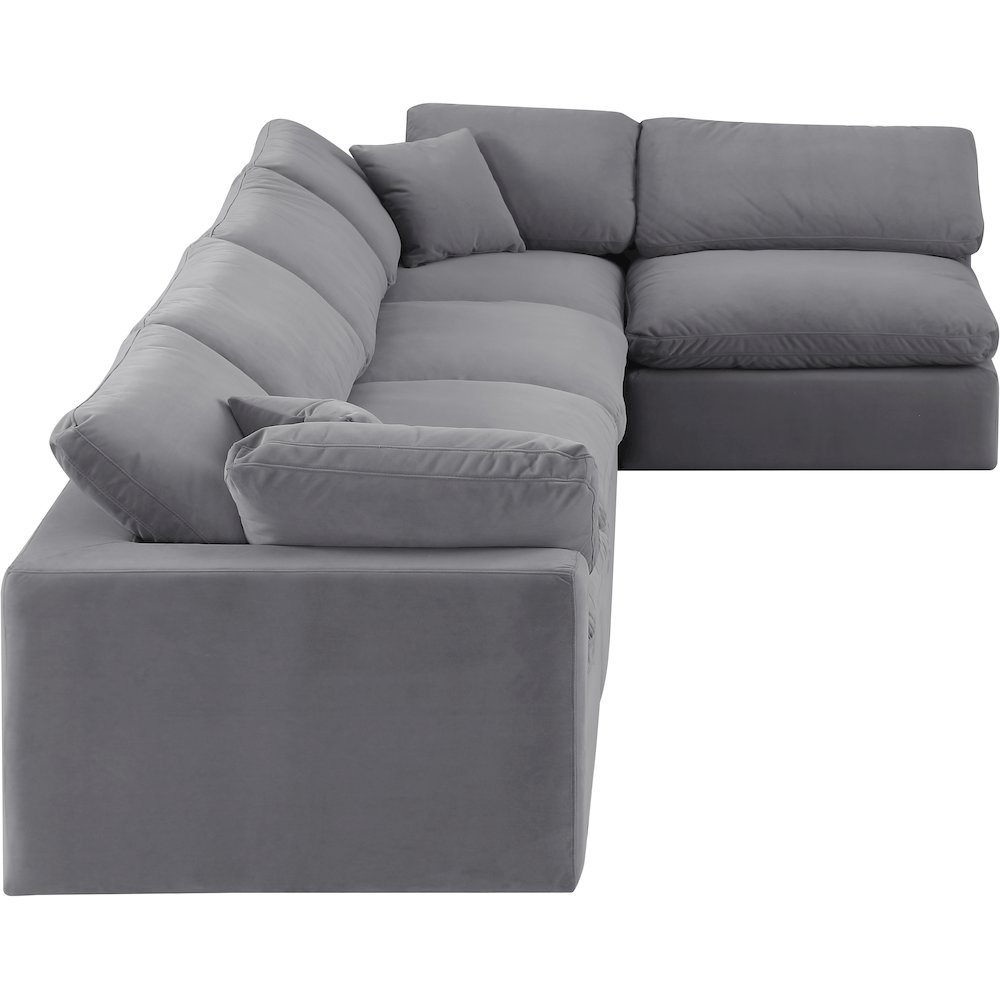 Comfy Grey Velvet Modular Sectional. Picture 7