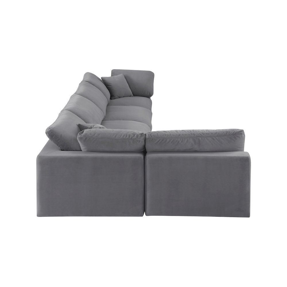 Comfy Grey Velvet Modular Sectional. Picture 8