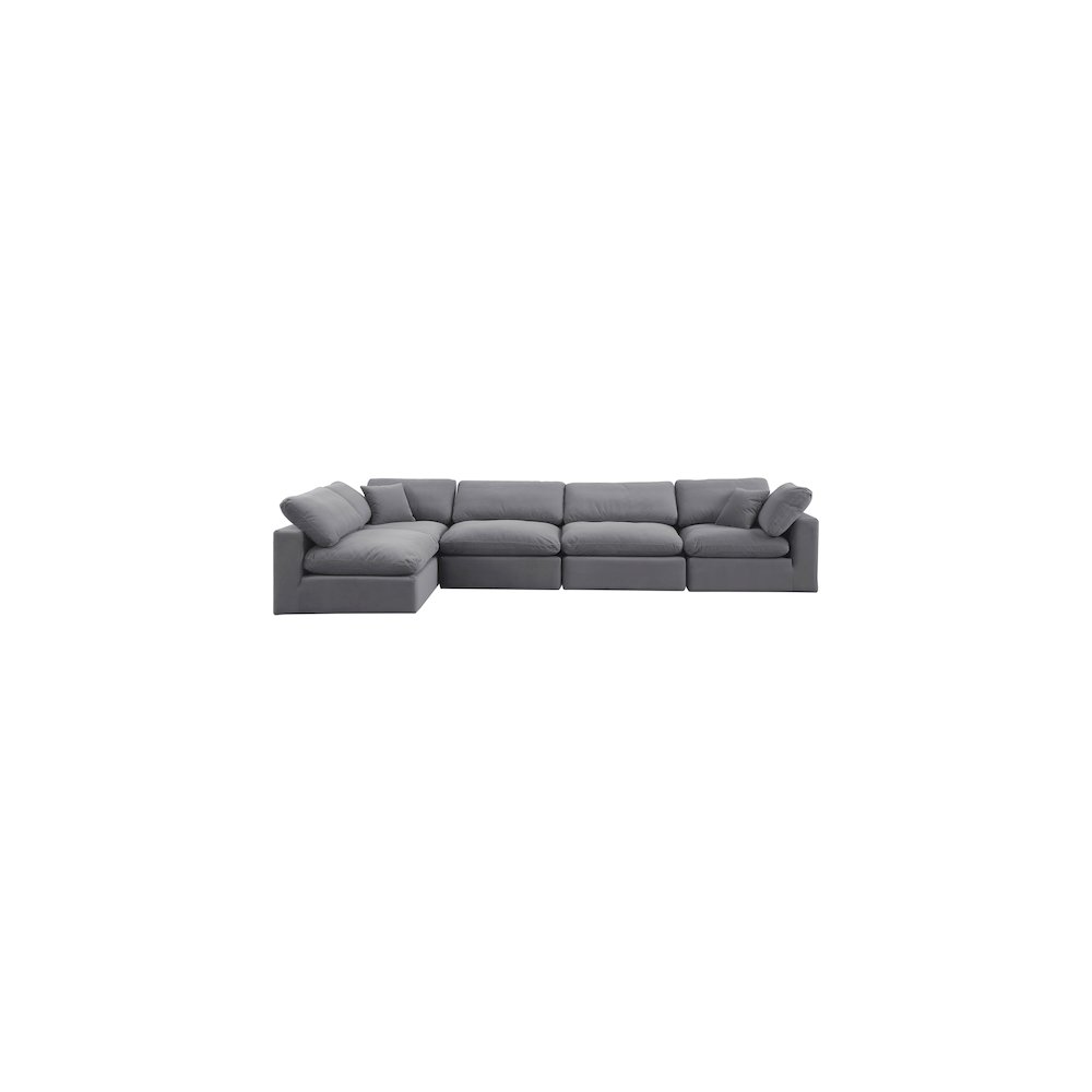 Comfy Grey Velvet Modular Sectional. Picture 9