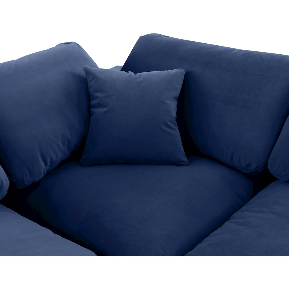 Comfy Navy Velvet Modular Corner Chair. Picture 10