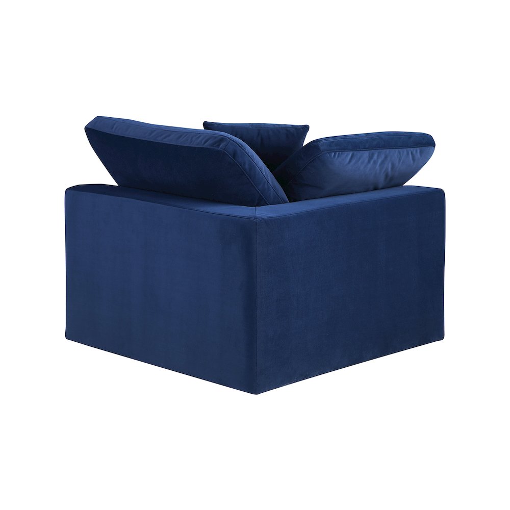 Comfy Navy Velvet Modular Corner Chair. Picture 3